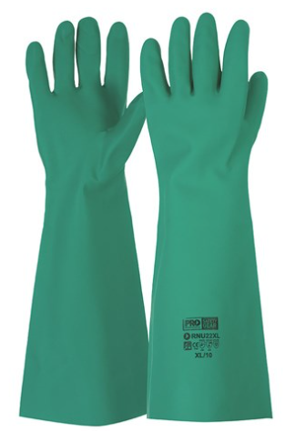 GLOVE NITRILE CHEM. RESIST. 45CM GREEN (PAIR)