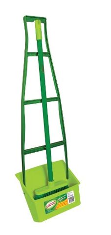 SABCO L.H UPRIGHT DUSTPAN SET - GREEN.