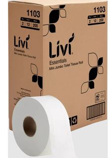 LIVI ESSENTIALS MINI JUMBO ROLL 2PLY 200M (12)