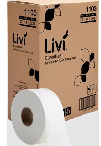 LIVI ESSENTIALS MINI JUMBO ROLL 2PLY 200M (12)