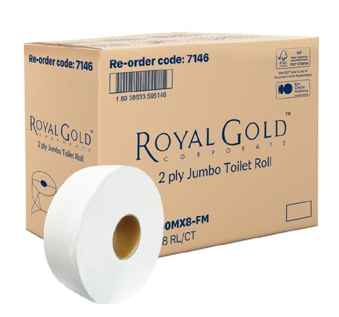 ROYAL GOLD 2PLY VIRGIN JUMBO ROLL 300M (8)