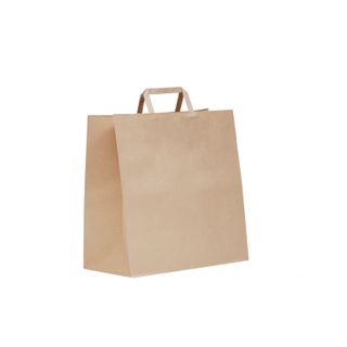 BROWN PAPER FLAT HANDLED BAGS SMALL (250)