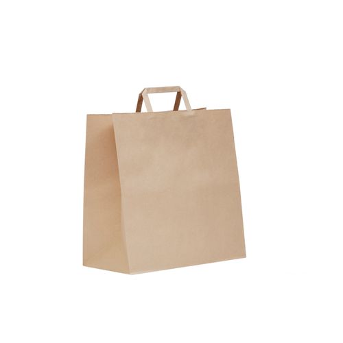 BROWN PAPER FLAT HANDLED BAGS SMALL (250)