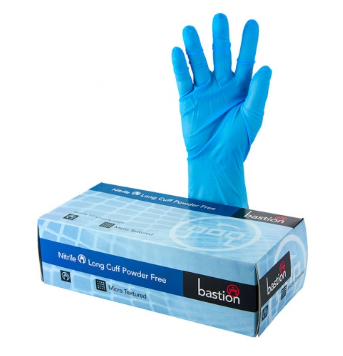 GLOVE NITRILE LONG CUFF P/F (10x100) SML