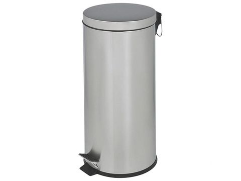 S/STEEL ROUND PEDAL BIN 20LT