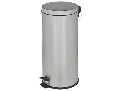 S/STEEL ROUND PEDAL BIN 20LT