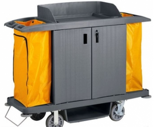 DELUXE HOUSEKEEPING TROLLEY WITH DOORS