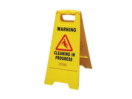 CLEANING IN PROGRESS SIGN YELLOW