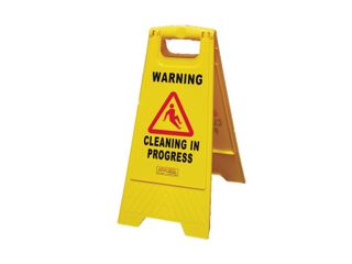 CLEANING IN PROGRESS SIGN YELLOW