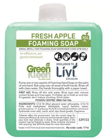 LIVI FOAM SOAP APPLE 500ML X 6