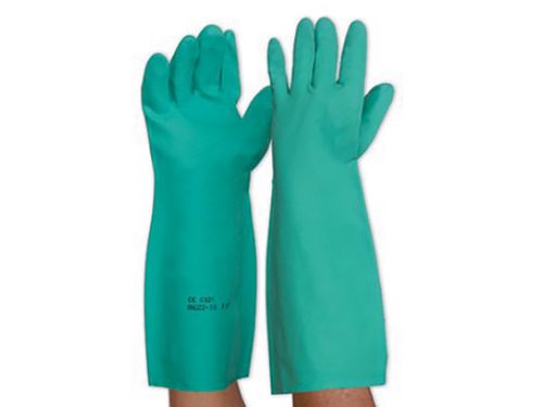 GLOVE NITRILE CHEM. RESIST. 30CM GREEN (PAIR)