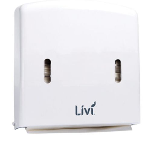 LIVI SLIMLINE WHITE P/TOWEL DISPENSER - SMALL