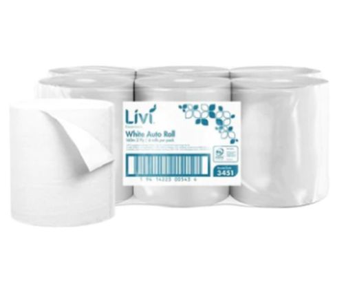 LIVI ESSENTIALS AUTO ROLL TOWEL WHITE. 2PLY 160M. (6)