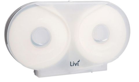 LIVI DOUBLE JUMBO T/ROLL DISPENSER - WHITE