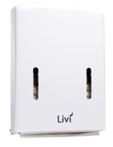 LIVI SLIMLINE WHITE P/TOWEL DISPENSER - LARGE