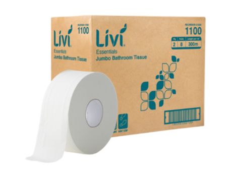 LIVI ESSENTIALS JUMBO T/ROLLS 2PLY 300M (8)