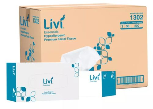 LIVI ESSENTAILS 200 FACIAL TISSUES 2PLY (30)