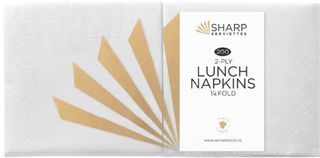 SERVIETTES SHARP LUNCHEON 2PLY WHITE (3000)