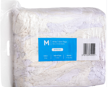 RAGS WHITE INTERLOCK 10KG