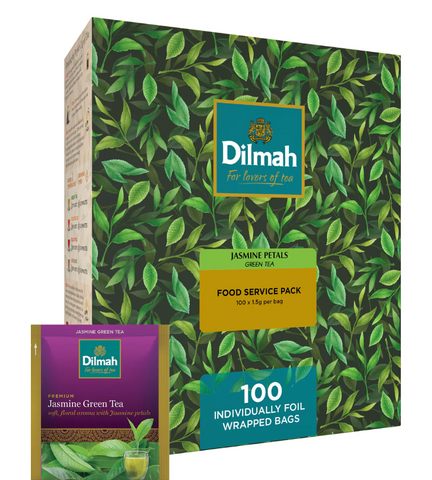 DILMAH JASMINE GREEN ENV. TEA BAGS (100)