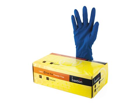 GLOVE HI RISK BLUE P/F