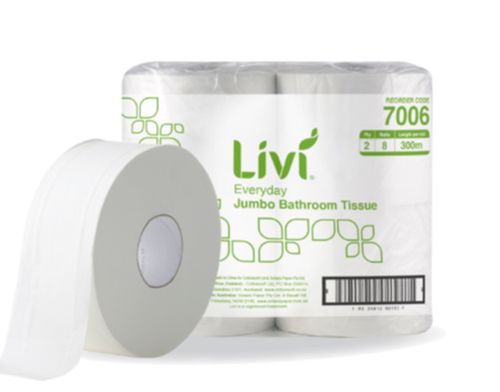 LIVI EVERYDAY JUMBO T/ROLLS 2PLY 300M (8)