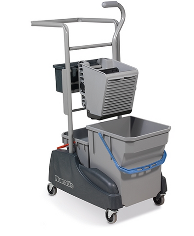 NUMATIC TM2815 CLEANERS TROLLEY C/W MOP PRESS