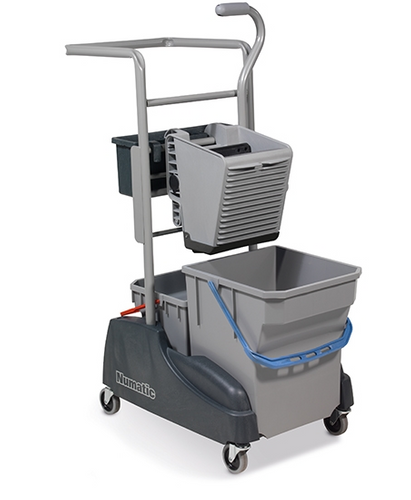 NUMATIC TM2815 CLEANERS TROLLEY C/W MOP PRESS