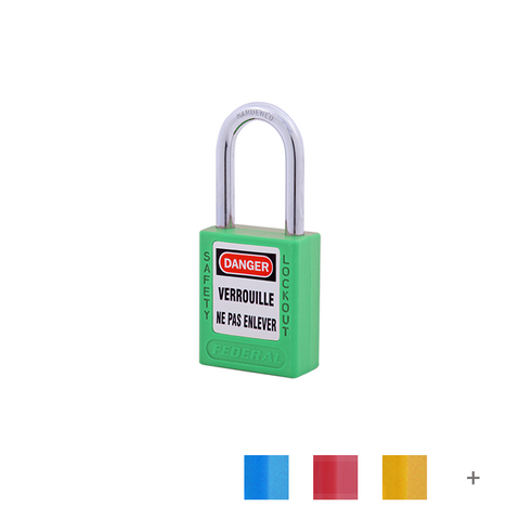 Thermoplastic Safety Padlock Alu 38mm GN