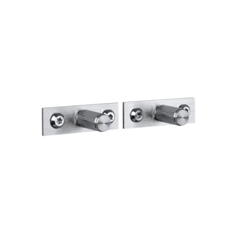 B+P Linear Plate Knob Steel Set of 2