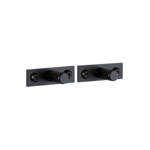 B+P Linear Plate Knob Black Set of 2