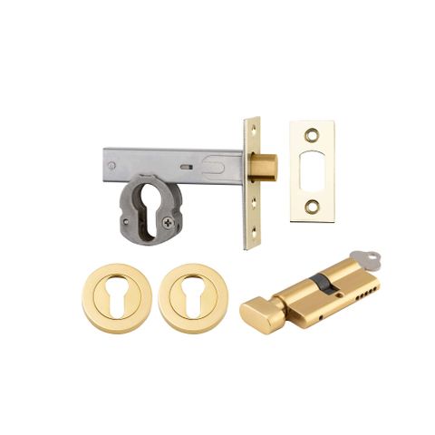 Iver Mortice Deadbolt Round Ent KT PB