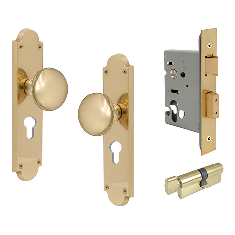 Sutton Victorian Longplate Euro Lock PB