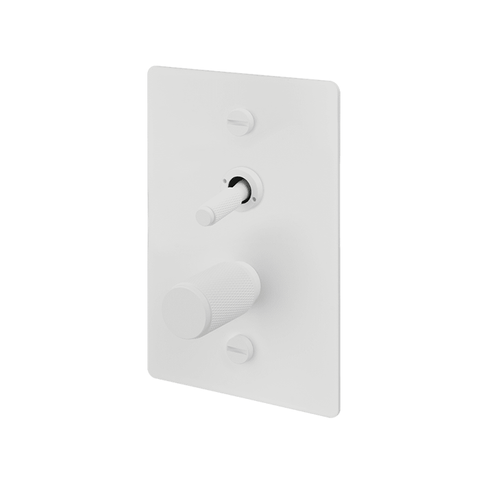 2G Toggle+Dimmer Vertical Cross W