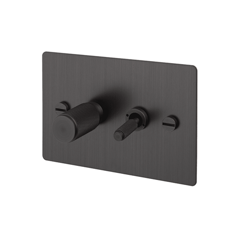 2G Toggle+Dimmer Horizontal Cross SB