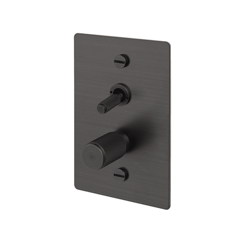 2G Toggle+Dimmer Vertical Cross SB