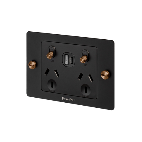 B+P 2G Socket USB A+C Cross with logo WS