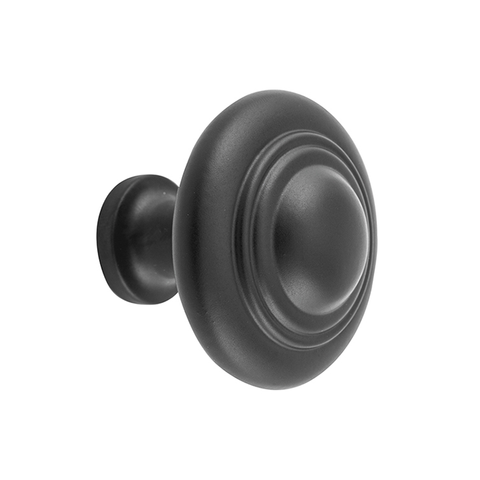 Domed Cupboard Knob MatBla D38xP35mm