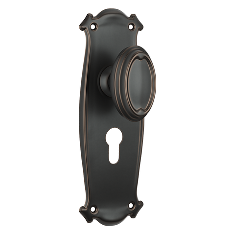 Bungalow Door Knob Euro Pair AntCop