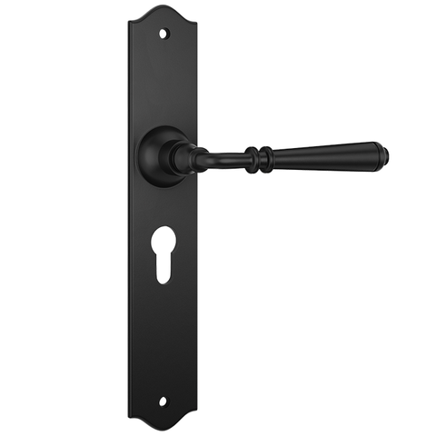 Reims Door Lever Euro Pair MatBla