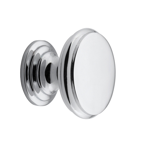 Flat Cupboard Knob ChrPla D32xP23mm