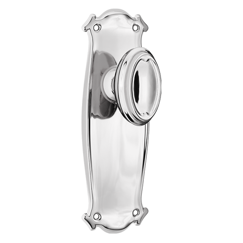 Bungalow Door Knob Latch Pair ChrPla