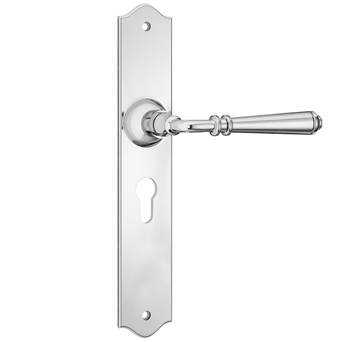 Reims Door Lever Euro Pair ChrPla