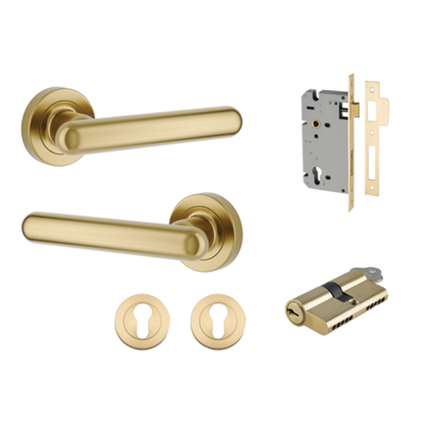 Door Lever Puerto Rose Round Brushed Gol