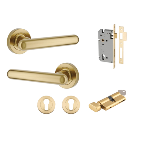 Door Lever Puerto Rose Round Brushed Gol