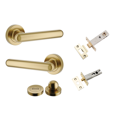 Door Lever Puerto Rose Round Brushed Gol