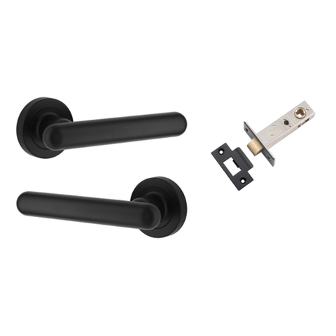Door Lever Puerto Rose Round Matt Black