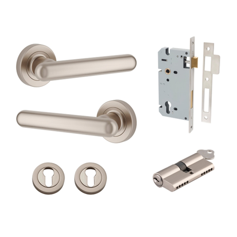 Door Lever Puerto Rose Round Satin Nicke