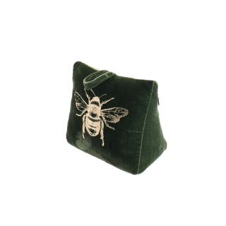 Velvet Bee Doorstop Green