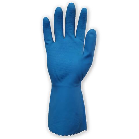 Silverlined Blue Rubber Glove 9